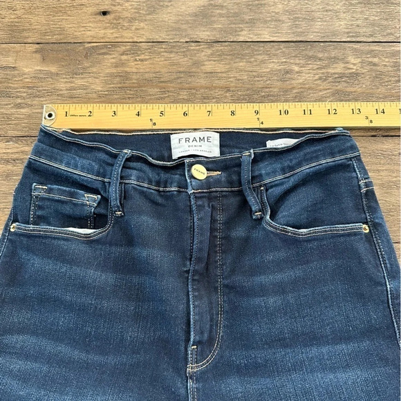 Frame Denim Womens 28/6 Le Sylvie Slender Straight Jeans Stretch Dark LSY230 - Picture 3 of 10